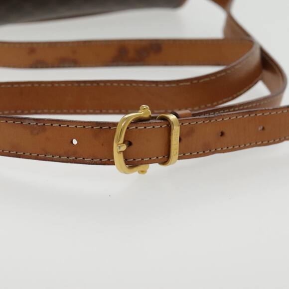 CELINE Macadam Canvas Shoulder Bag Pvc Leather Brown Gold - Picture 9 of 16